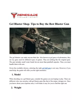 Gel Blaster Shop- Tips to Buy the Best Blaster Gun
