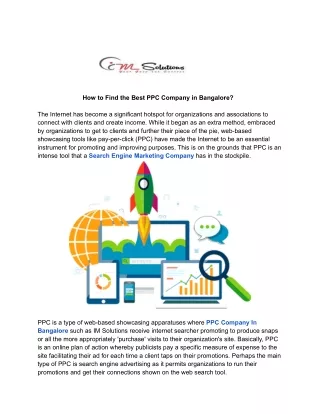 how to find the best ppc company in bangalore