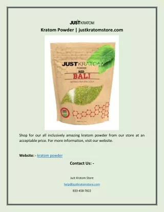 kratom powder justkratomstore com