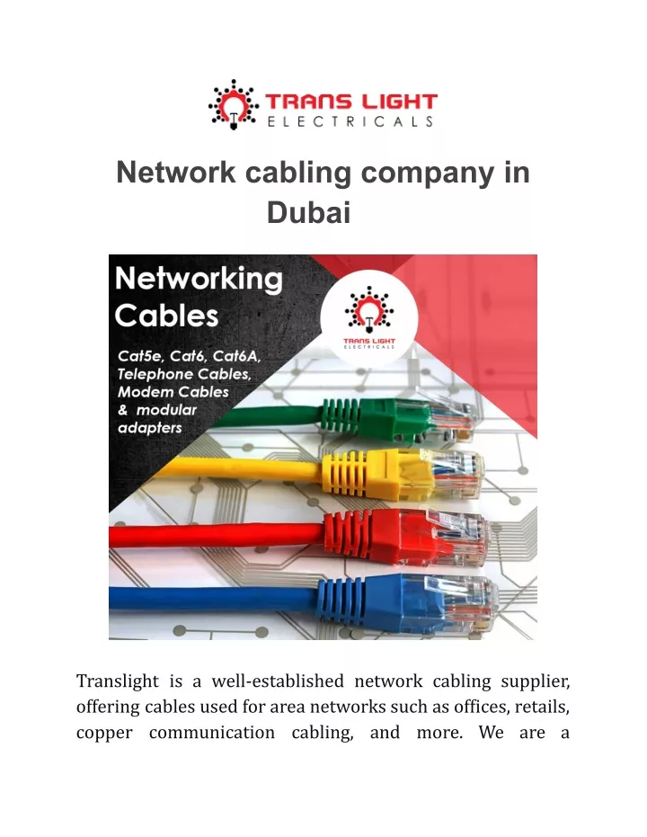 network cabling company in dubai