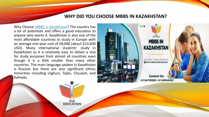 why did you choose mbbs in kazakhstan