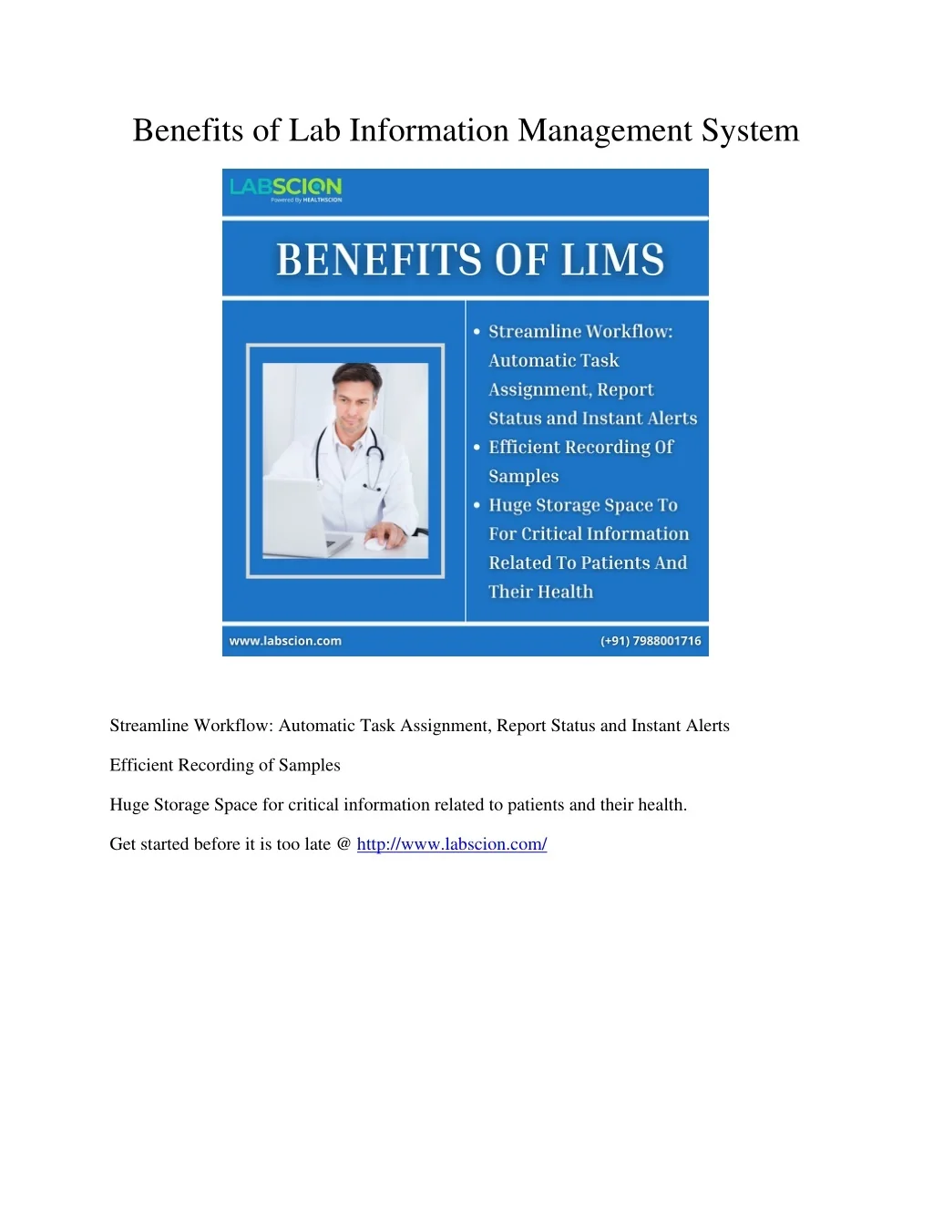 PPT - Benefits of Lab Information Management System PowerPoint ...