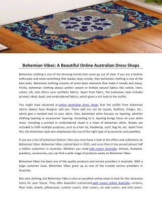 Bohemian Vibes- A Beautiful Online Australian Dress Shops