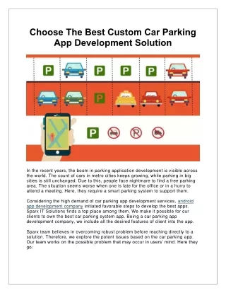 Choose The Best Custom Car Parking App Development Solution