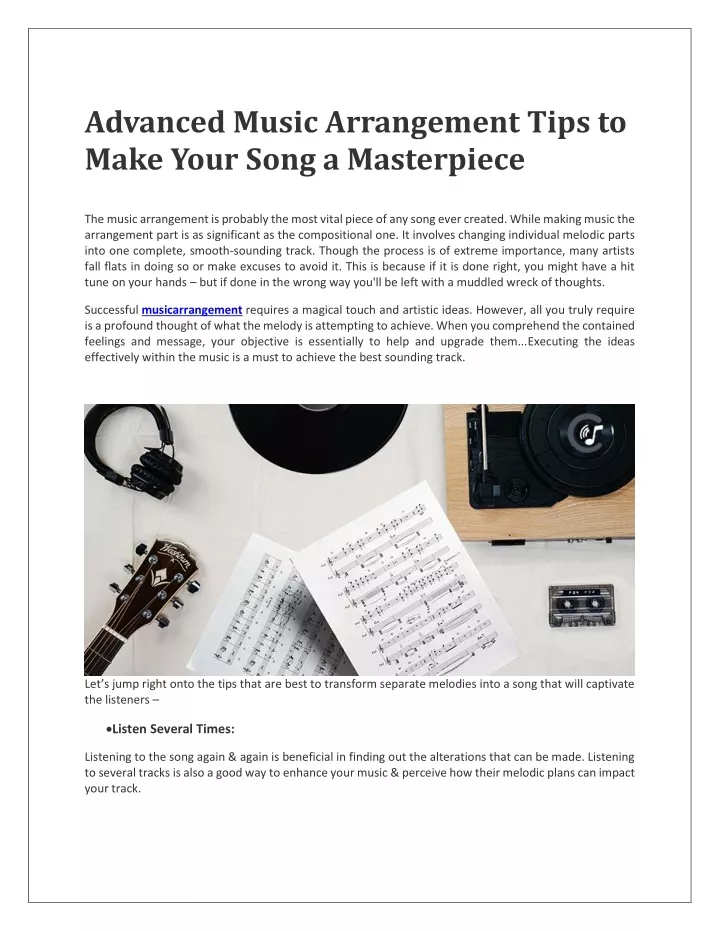 advanced music arrangement tips to make your song