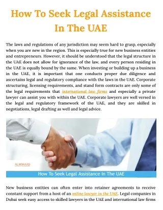 How To Seek Legal Assistance In The UAE