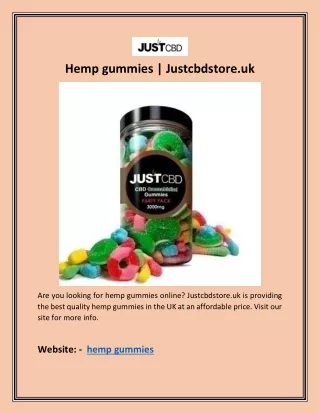 Hemp gummies | Justcbdstore.uk