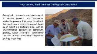 How can you Find the Best Geological Consultant?