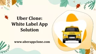 Uber Clone: White Label App Solution