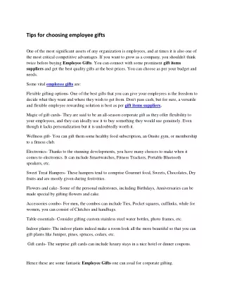 tips for choosing employee gifts