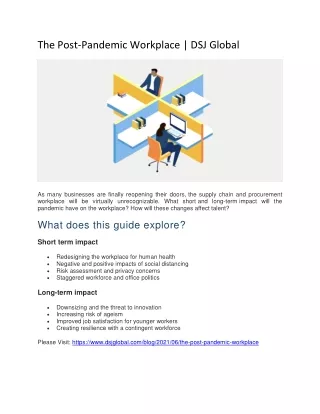 the post pandemic workplace dsj global