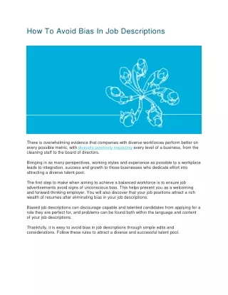 how to avoid bias in job descriptions