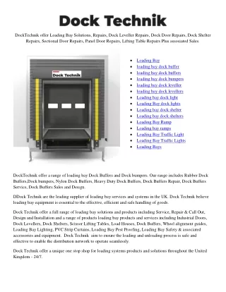 docktechnik offer loading bay solutions repairs