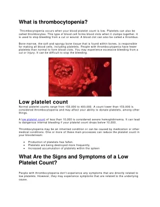 what is thrombocytopenia