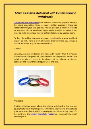 Make a Fashion Statement with Custom Silicone Wristbands