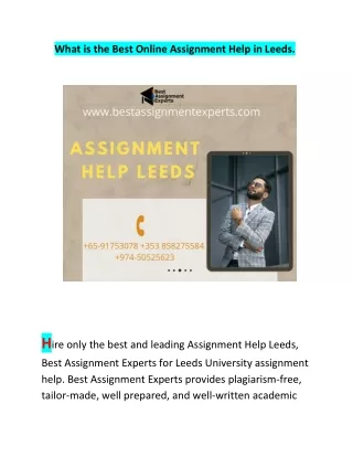 What is the Best Online Assignment Help in Leeds