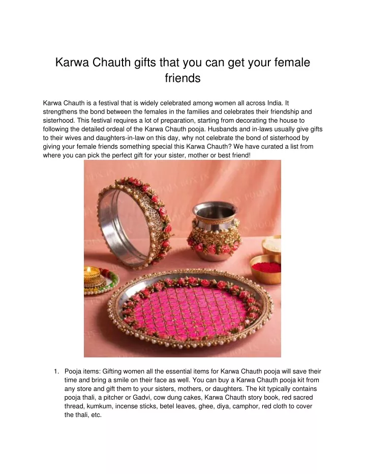 karwa chauth gifts that you can get your female