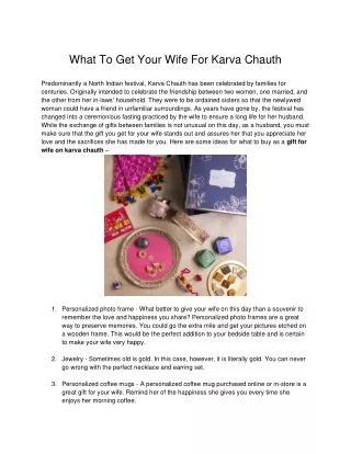 KC-gift for wife on karva chauth
