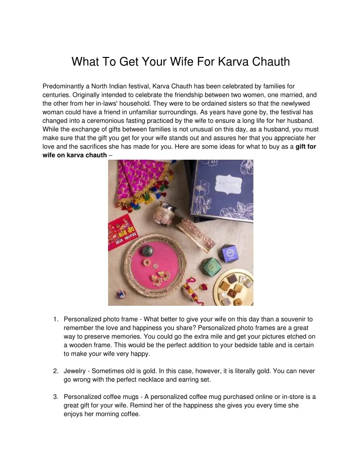 what to get your wife for karva chauth