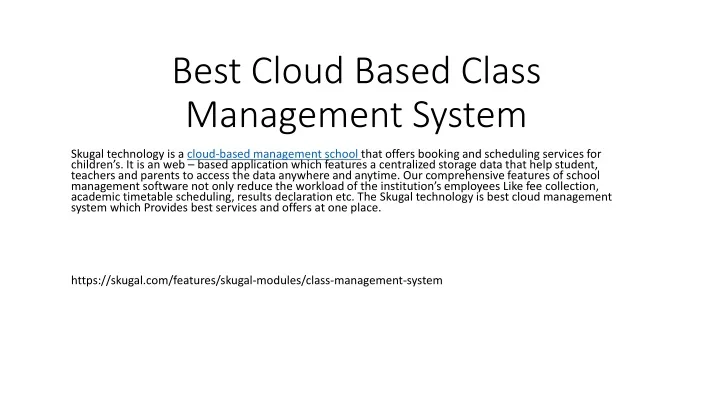 best cloud based class management system