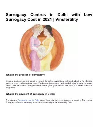 Surrogacy Centres in Delhi with Low Surrogacy Cost in 2021 _ Vinsfertility