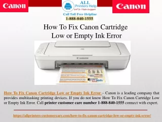 how to fix canon cartridge low or empty ink error