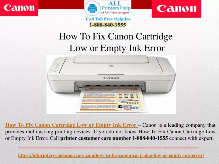 how to fix canon cartridge low or empty ink error