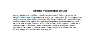 website maintenance service