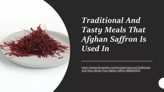 Traditional And Tasty Meals That Afghan Saffron Is Used In
