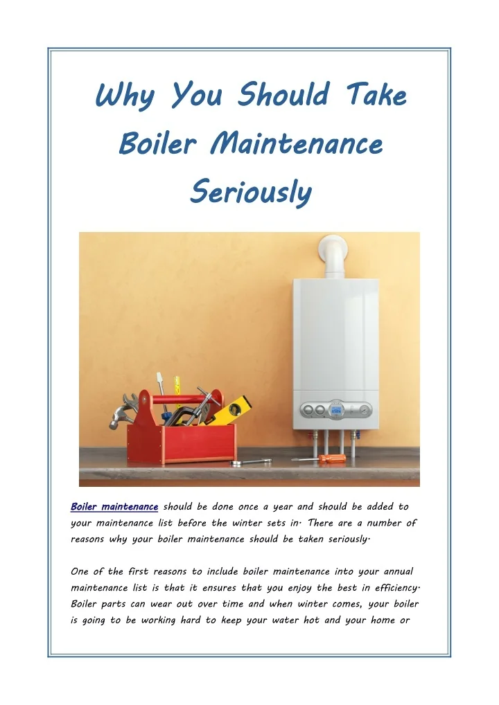 PPT - Why You Should Take Boiler Maintenance Seriously PowerPoint ...