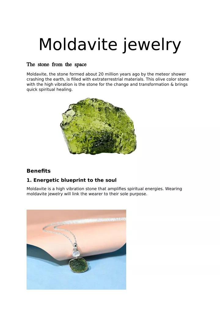 moldavite jewelry