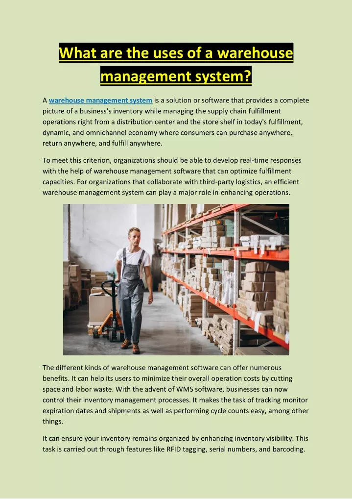 what are the uses of a warehouse management system