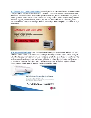 LG Microwave Oven Service Center Mumbai