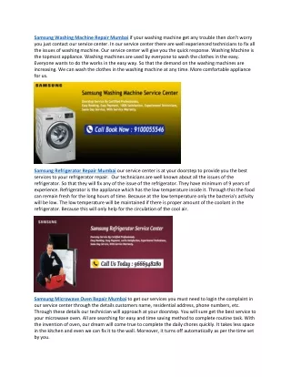 Samsung Washing Machine Repair Mumbai