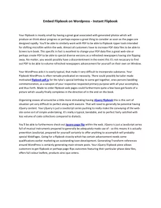 embed flipbook on wordpress instant flipbook