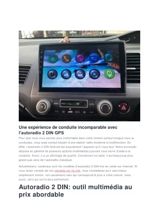 Une expérience de conduite incomparable avec l’autoradio 2 DIN GPS