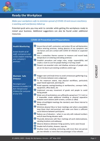 Ready to Improving Workplaces from COVID-19