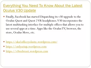 Everything You Need To Know About the Latest Oculus V30 Update