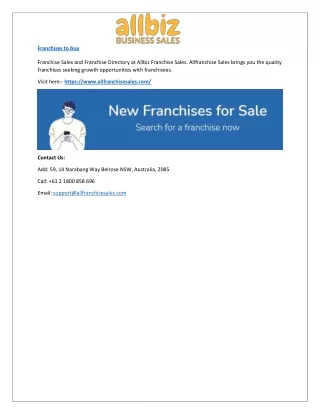franchises to buy franchise sales and franchise
