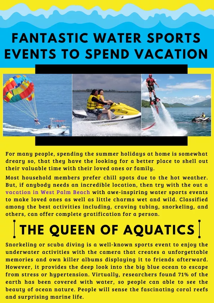 fantastic water sports events to spend vacation