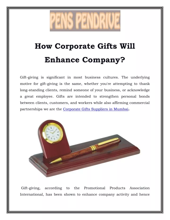 how corporate gifts will