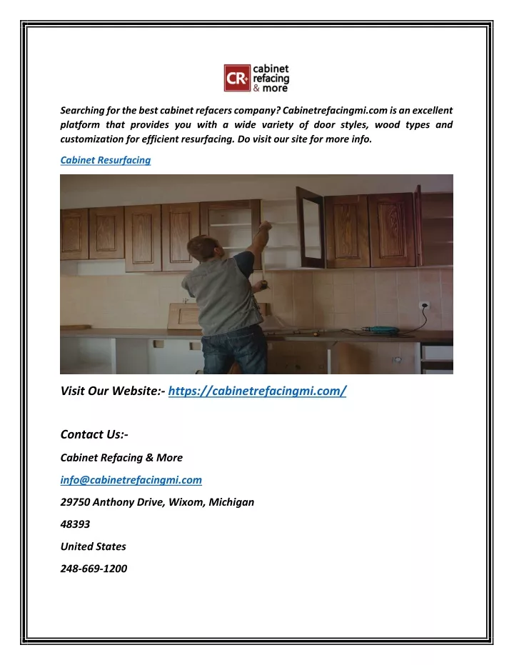 searching for the best cabinet refacers company