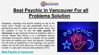 Best Psychic in Vancouver For all Problems Solution