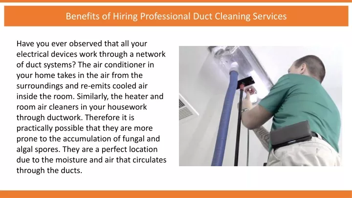 benefits of hiring professional duct cleaning