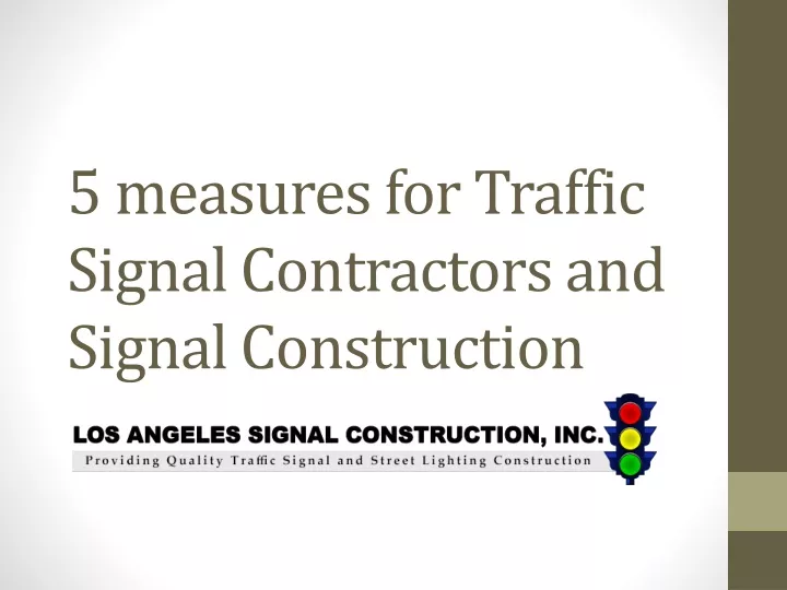 5 measures for traffic signal contractors and signal construction