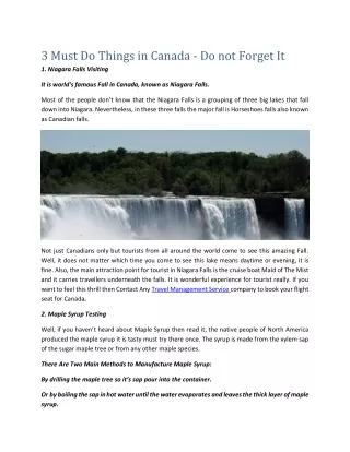 3 Must Do Things in Canada
