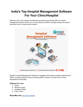 India's Top Hospital Management Software For Your Clinic_Hospital