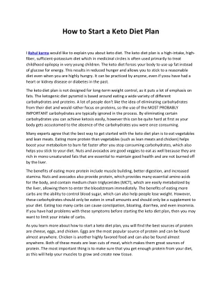 How to Start a Keto Diet Plan