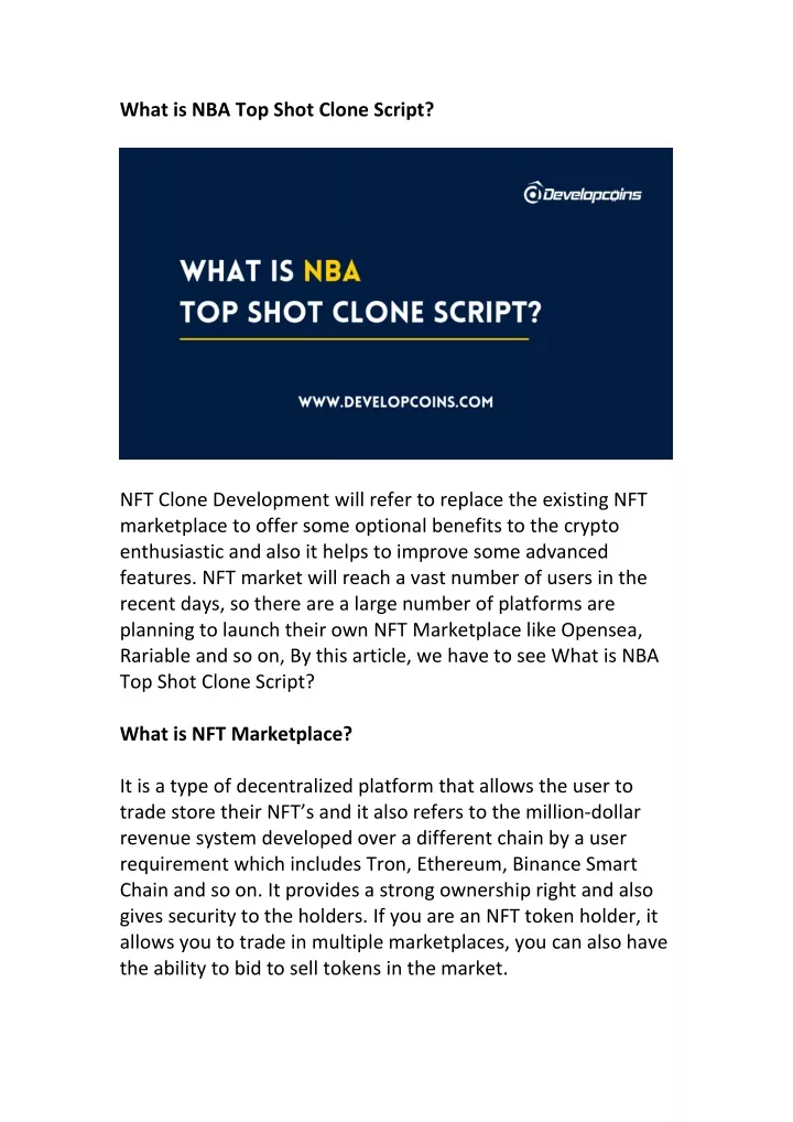 what is nba top shot clone script
