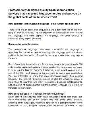 English to Spanish translation services